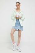 Бавовняна кофта Tommy Jeans жіноча колір зелений з капюшоном однотонна (3073317)