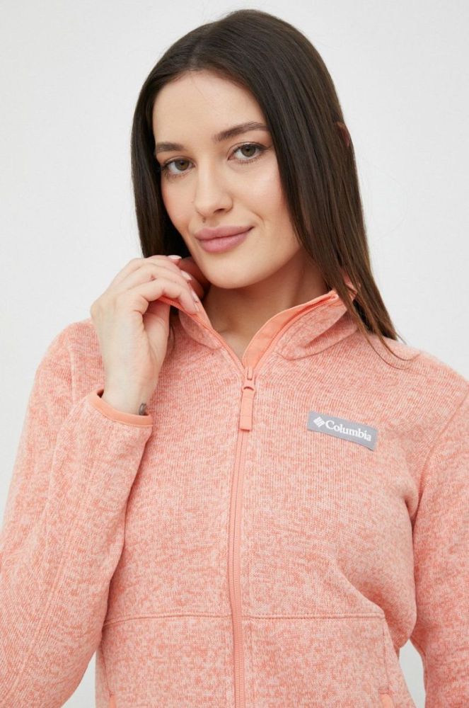 Спортивна кофта Columbia Sweater Weather жіноча колір помаранчевий меланж фото 4