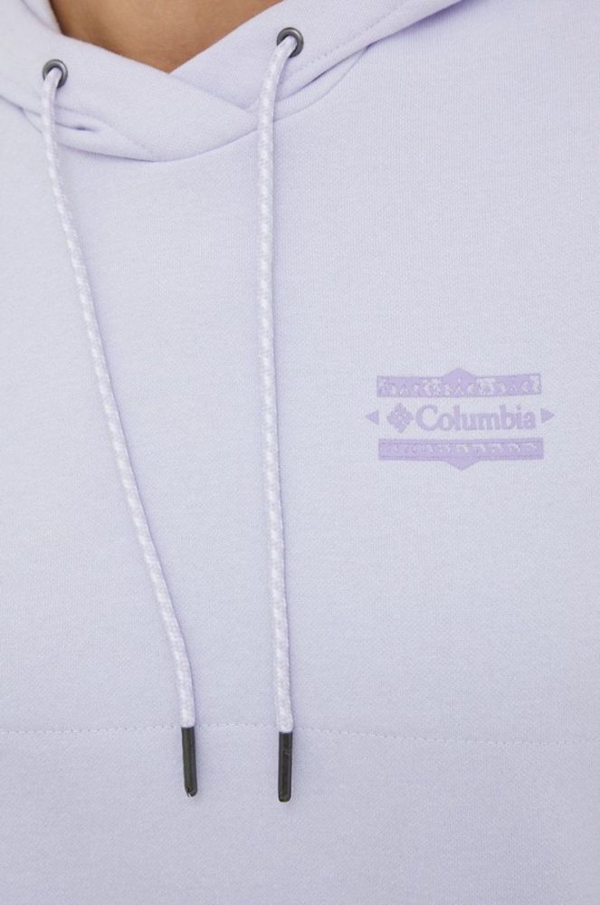 Кофта Columbia жіноча колір фіолетовий з капюшоном з принтом фото 5