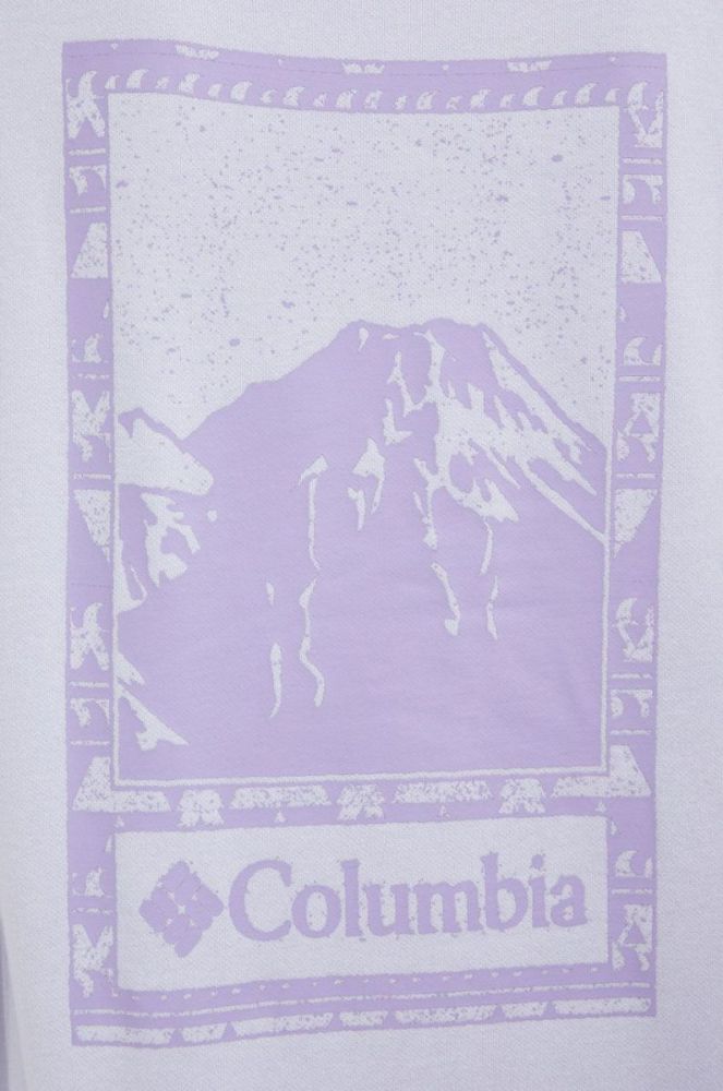 Кофта Columbia жіноча колір фіолетовий з капюшоном з принтом фото 6