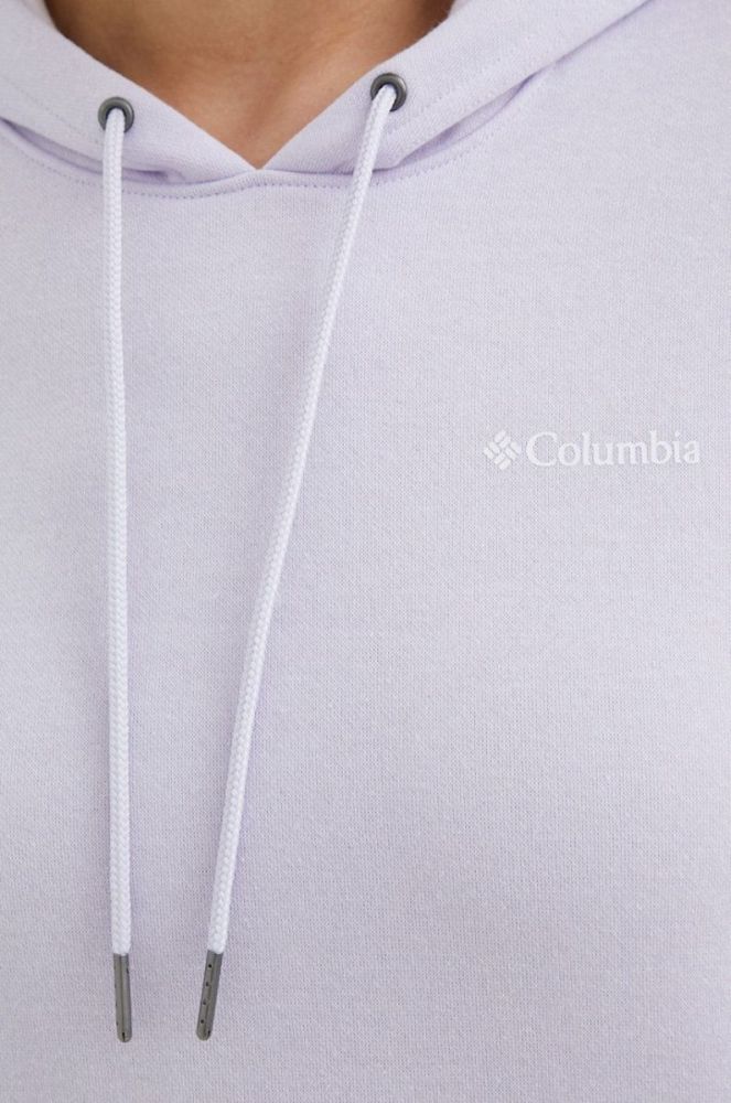 Кофта Columbia жіноча колір фіолетовий з капюшоном однотонна фото 5