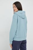 Бавовняна кофта Columbia жіноча з капюшоном однотонна колір блакитний