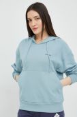 Бавовняна кофта Columbia жіноча з капюшоном однотонна колір блакитний