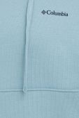 Бавовняна кофта Columbia жіноча з капюшоном однотонна колір блакитний