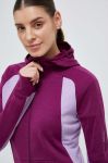 Спортивна кофта Icebreaker Quantum ZKnit колір фіолетовий з капюшоном візерунок