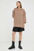 Бавовняна кофта MMC STUDIO жіноча колір коричневий однотонна