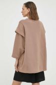 Бавовняна кофта MMC STUDIO жіноча колір коричневий однотонна