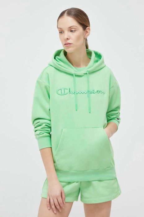 Кофта Champion жіноча колір зелений з капюшоном однотонна (3094204)