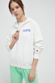 Кофта Champion жіноча колір білий з капюшоном з принтом