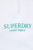 Бавовняна кофта Superdry жіноча колір білий з принтом (2987834)