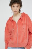 Кофта Superdry жіноча колір помаранчевий з капюшоном однотонна