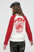 Кофта Superdry жіноча колір білий з аплікацією