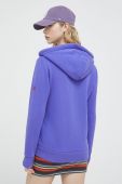Кофта Superdry жіноча колір фіолетовий з капюшоном з аплікацією