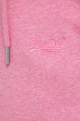 Кофта Superdry жіноча колір рожевий з капюшоном меланж (2990147)