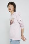 Кофта Superdry жіноча колір рожевий з капюшоном з принтом Кофта Superdry жіноча колір рожевий з капюшоном з принтом