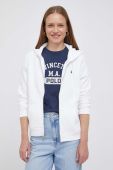 Кофта Polo Ralph Lauren жіноча колір білий з капюшоном однотонна