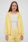 Кофта Polo Ralph Lauren жіноча колір жовтий з капюшоном однотонна (3387803)