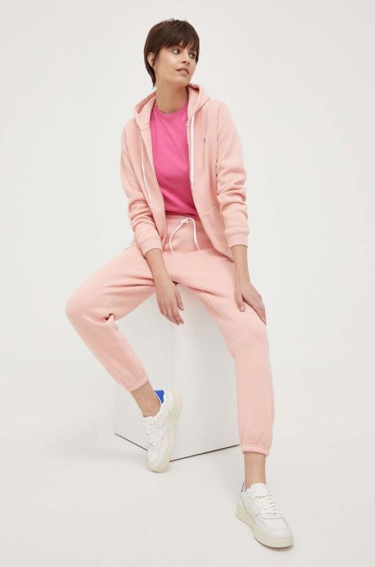 Кофта Polo Ralph Lauren жіноча колір рожевий з капюшоном однотонна (3190639) фото 2