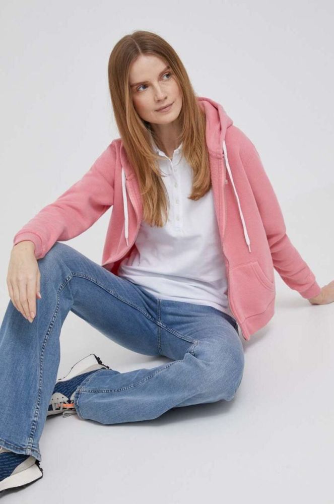 Кофта Polo Ralph Lauren жіноча колір рожевий з капюшоном однотонна (3190652) фото 2