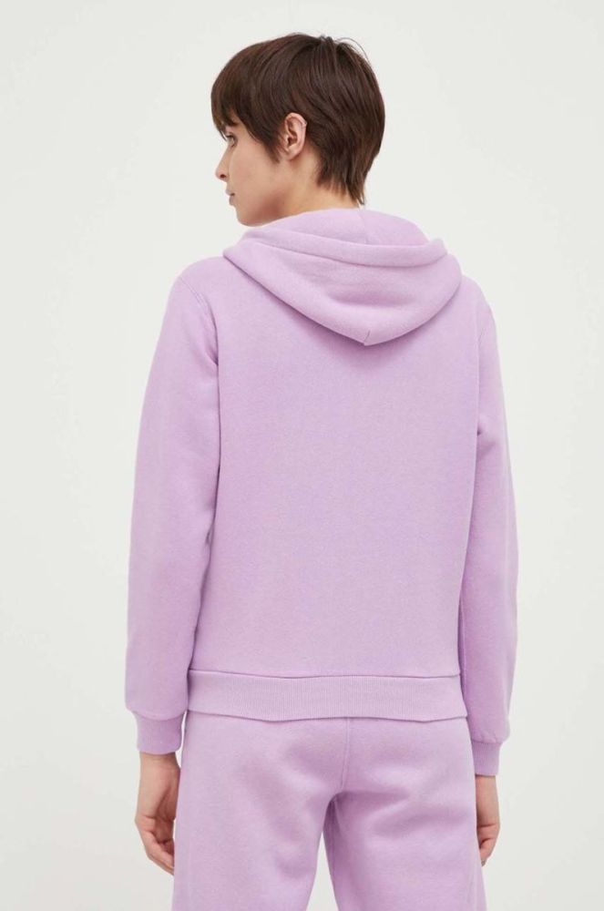 Кофта Polo Ralph Lauren жіноча колір фіолетовий з капюшоном однотонна фото 3