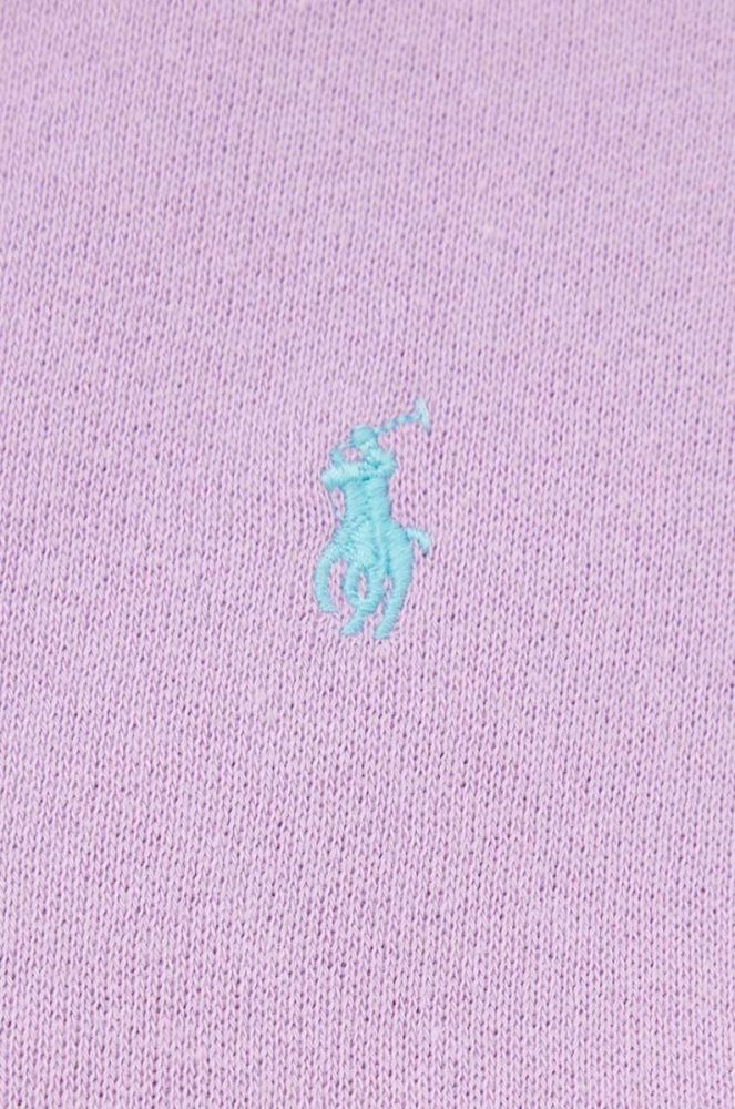 Кофта Polo Ralph Lauren жіноча колір фіолетовий з капюшоном однотонна фото 5