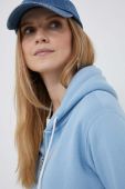 Кофта Polo Ralph Lauren жіноча з капюшоном однотонна колір блакитний (3190647)