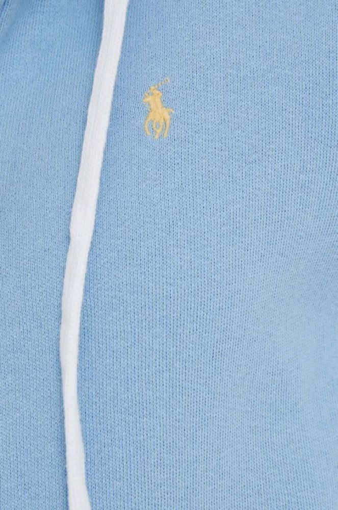 Кофта Polo Ralph Lauren жіноча з капюшоном однотонна колір блакитний (3190647) фото 5