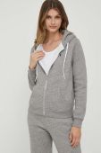 Кофта Polo Ralph Lauren жіноча колір сірий з капюшоном однотонна
