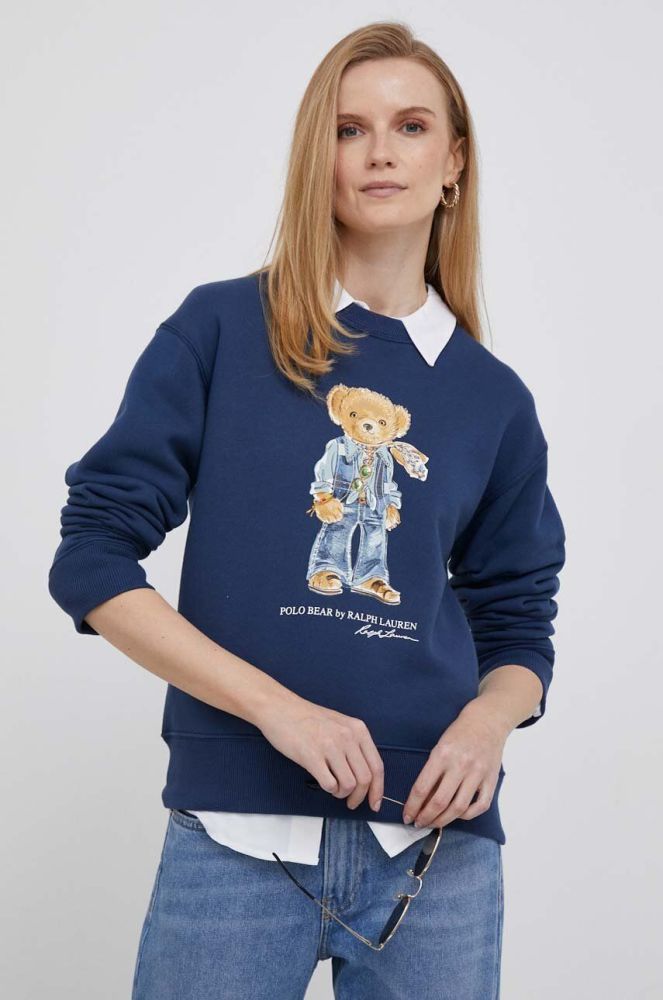 Кофта Polo Ralph Lauren жіноча колір синій з принтом (3326053)