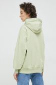 Бавовняна кофта Vans жіноча колір зелений з капюшоном з аплікацією