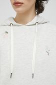 Кофта Vans жіноча колір сірий з капюшоном з аплікацією VN00045KOHC1-OATMEALHEA
