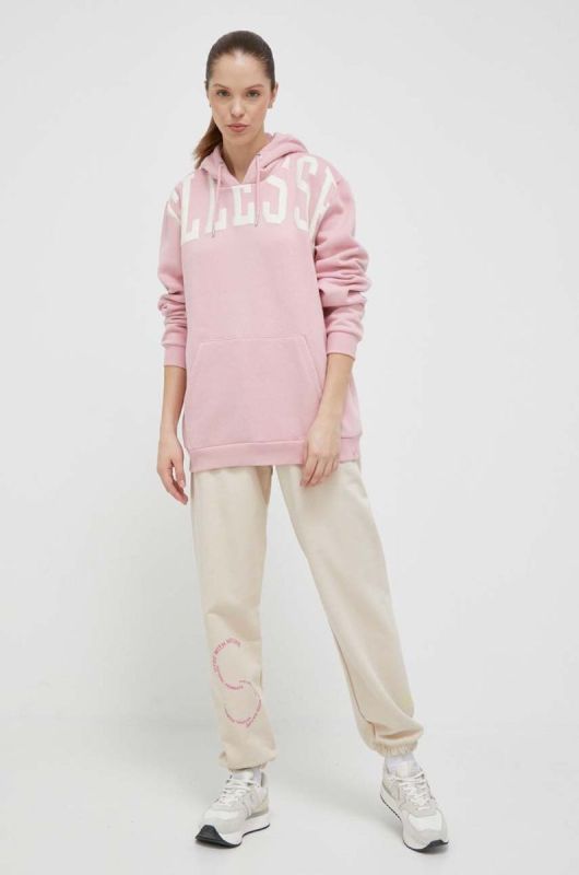 Кофта Ellesse жіноча колір рожевий з капюшоном з принтом (3187829) фото 2