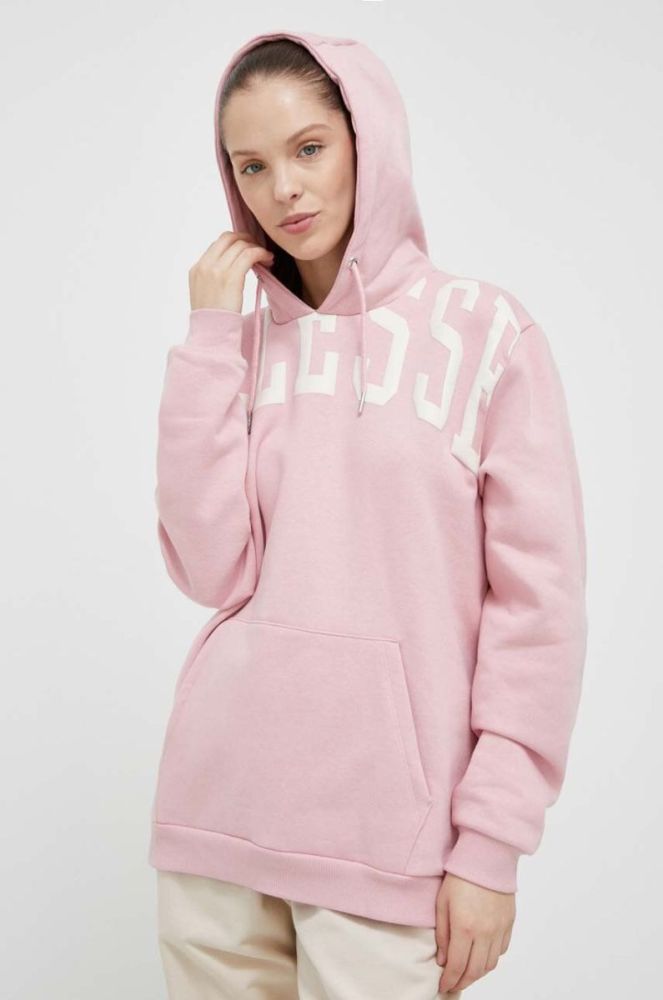 Кофта Ellesse жіноча колір рожевий з капюшоном з принтом (3187829) фото 4