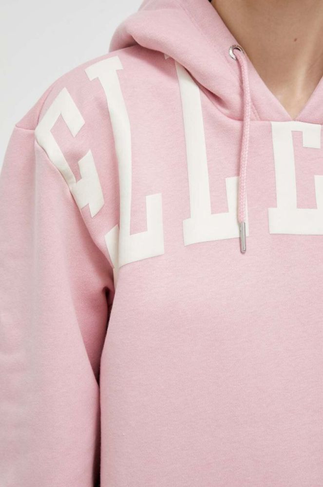 Кофта Ellesse жіноча колір рожевий з капюшоном з принтом (3187829) фото 5