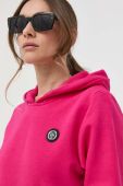 Кофта PLEIN SPORT жіноча колір рожевий з капюшоном з принтом