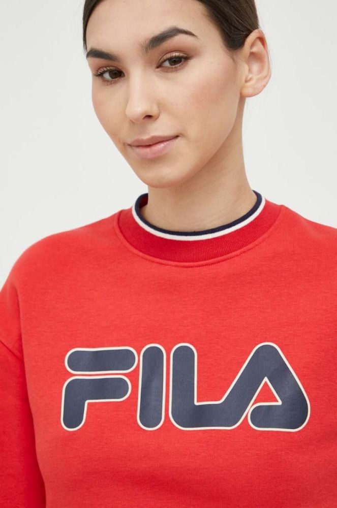 Кофта Fila x Hailey Bieber жіноча колір червоний з принтом фото 4