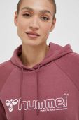 Кофта Hummel жіноча колір рожевий з капюшоном з принтом