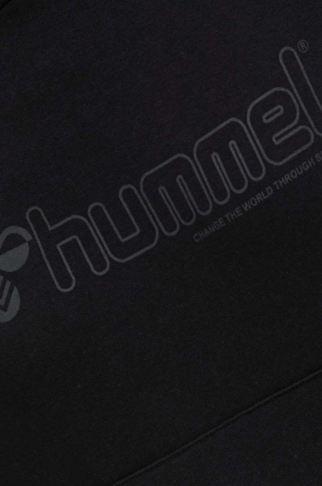 Кофта Hummel жіноча колір чорний з капюшоном з принтом фото 5