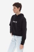 Кофта Napapijri жіноча колір чорний з капюшоном візерунок NP0A4GXU0411-041
