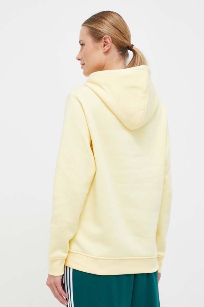 Кофта adidas Originals жіноча колір жовтий з капюшоном з аплікацією фото 3