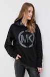 Кофта MICHAEL Michael Kors жіноча колір чорний з капюшоном з аплікацією Кофта MICHAEL Michael Kors жіноча колір чорний з капюшоном з аплікацією