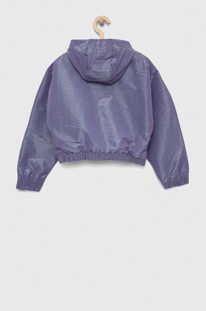 Дитяча кофта adidas G D WV HD HLFZP колір фіолетовий з капюшоном однотонна фото 2