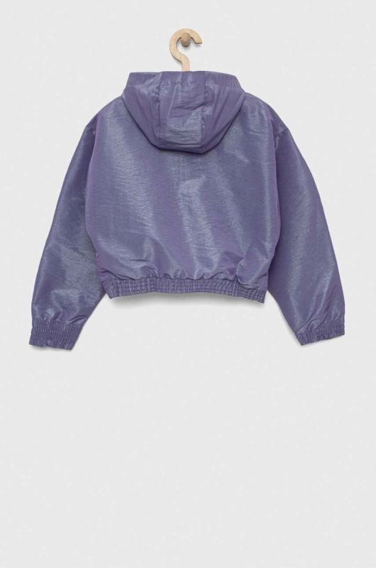 Дитяча кофта adidas G D WV HD HLFZP колір фіолетовий з капюшоном однотонна фото 2