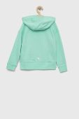 Дитяча бавовняна кофта adidas колір бірюзовий з капюшоном з принтом