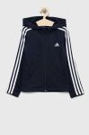 Дитяча кофта adidas G 3S FZ колір синій з капюшоном з аплікацією