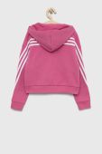 Дитяча кофта adidas G FI 3S Колір рожевий з капюшоном візерунок колір рожевий