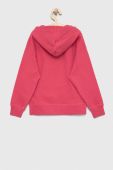 Дитяча бавовняна кофта Fila колір рожевий з капюшоном однотонна