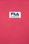 Дитяча бавовняна кофта Fila колір рожевий з капюшоном однотонна