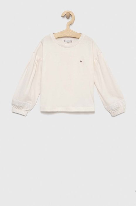 Дитячий лонгслів Tommy Hilfiger колір бежевий (2890269)