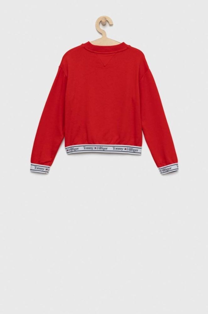 Дитяча кофта Tommy Hilfiger колір червоний однотонна фото 2
